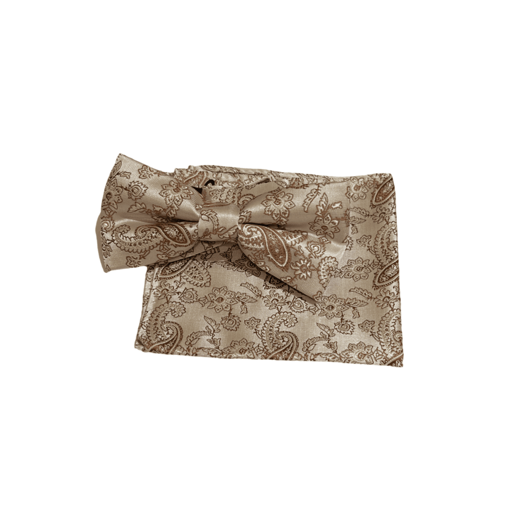 Accessoire Set Fliege Braun Paisley zum mieten