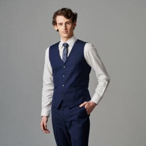 Blaue Weste - Classy Casual Attitude. Jetzt online Mieten beim Smartanzug - Anzug Westen mieten