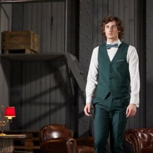 Grüne Weste - Beständigkeit und Ausgegelichenheit. Anzug Westen mieten