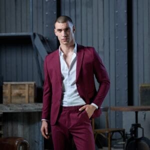 Edler luxuriös - Burgunder Herren Anzug Klassisch Leihen