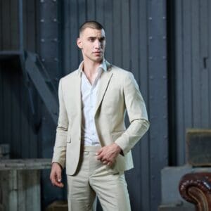 Casual Chic Herren Anzug Klassisch in Beige Mieten
