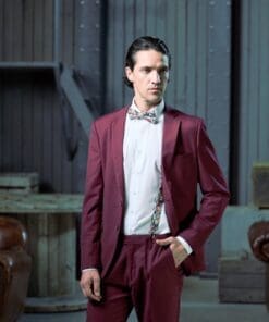 Anzug Set Retro Vintage in Bordeaux Rot zum Mieten